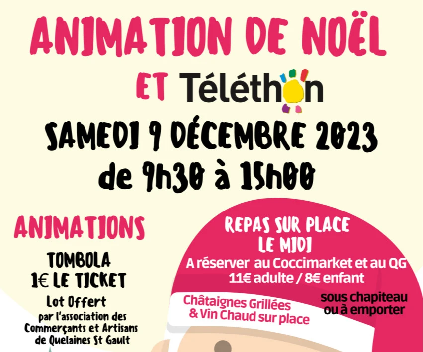 Animation de Noël et Téléthon les 8 et 9 décembre