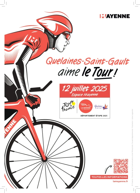 Affiche passage TDF Quelaines Saint-Gault