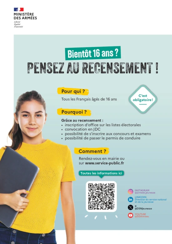 recensement 16 ans